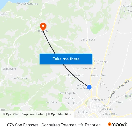 1076-Son Espases - Consultes Externes to Esporles map