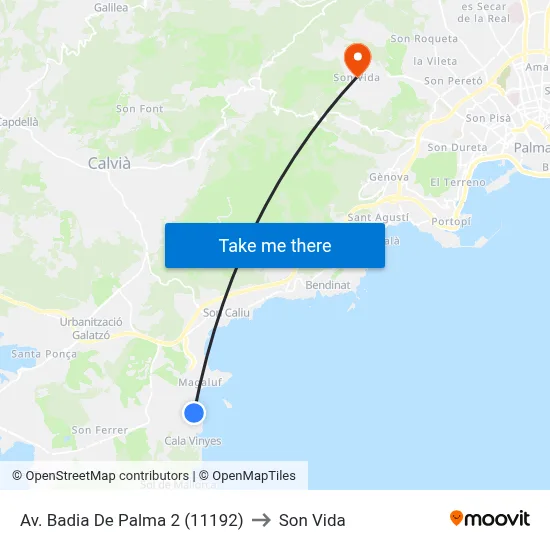 Av. Badia De Palma 2 (11192) to Son Vida map