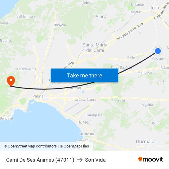 Camí De Ses Ànimes (47011) to Son Vida map