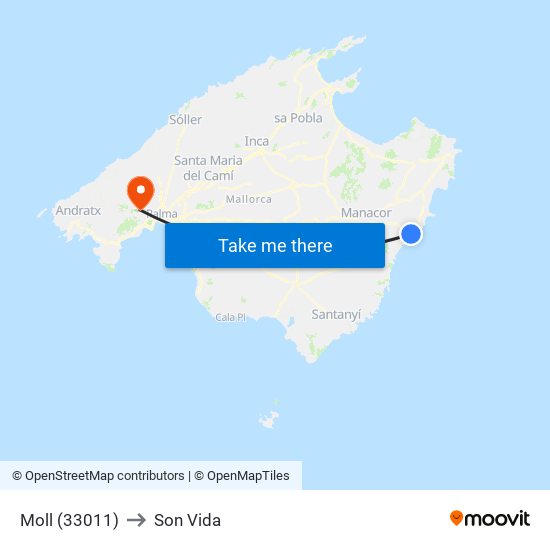 Moll (33011) to Son Vida map