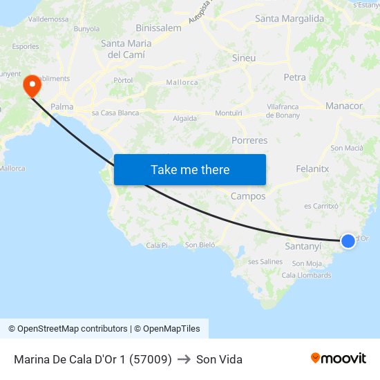 Marina De Cala D'Or 1 (57009) to Son Vida map