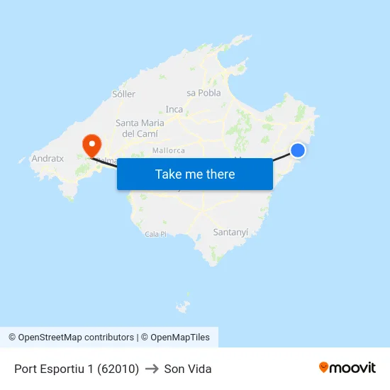 Port Esportiu 1 (62010) to Son Vida map