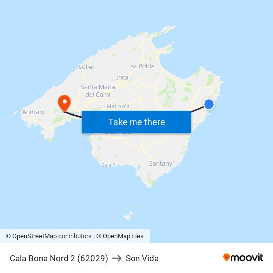 Cala Bona Nord 2 (62029) to Son Vida map