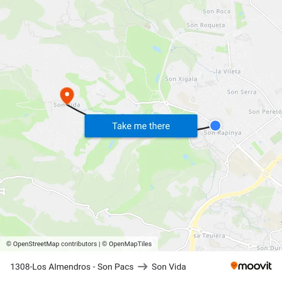 1308-Los Almendros - Son Pacs to Son Vida map