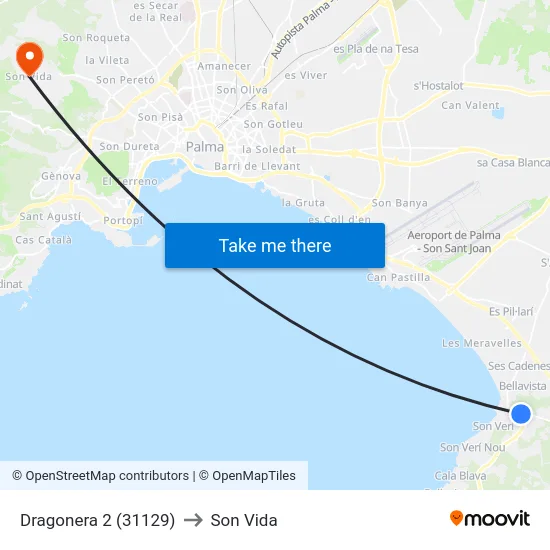 Dragonera 2 (31129) to Son Vida map