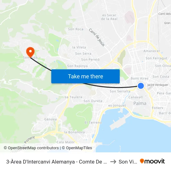 3-Àrea D'Intercanvi Alemanya - Comte De Sallent to Son Vida map