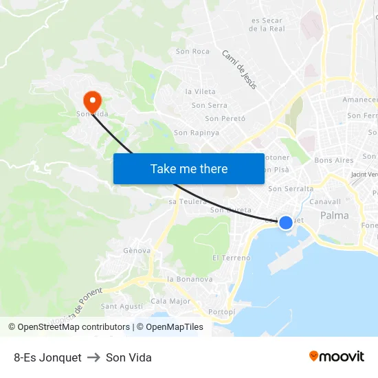 8-Es Jonquet to Son Vida map