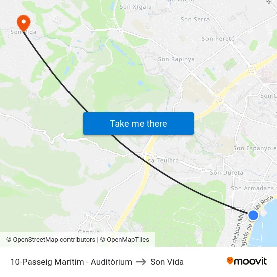 10-Passeig Marítim - Auditòrium to Son Vida map