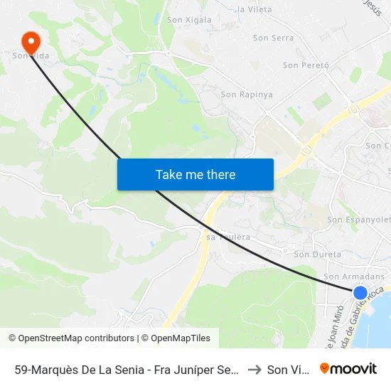59-Marquès De La Senia - Fra Juníper Serra to Son Vida map