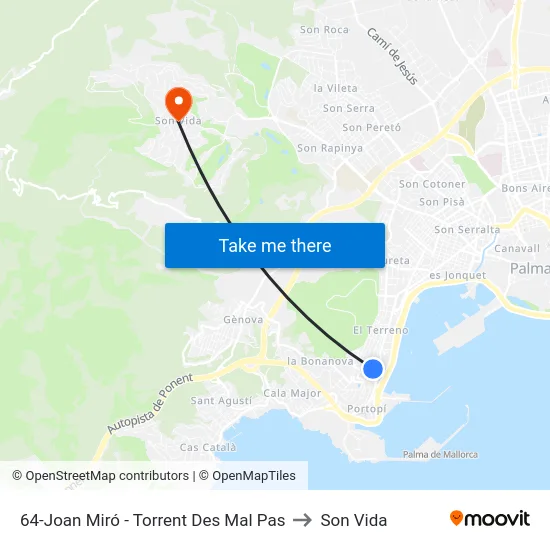 64-Joan Miró - Torrent Des Mal Pas to Son Vida map
