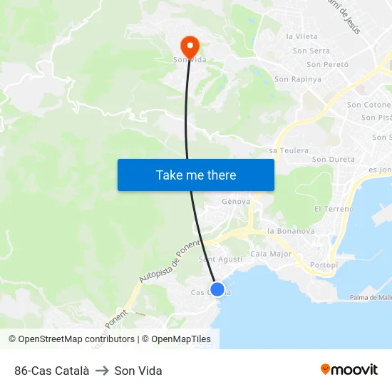 86-Cas Català to Son Vida map