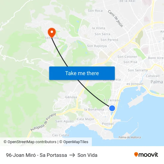 96-Joan Miró - Sa Portassa to Son Vida map