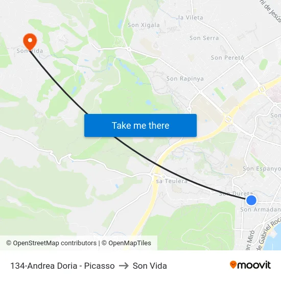 134-Andrea Doria - Picasso to Son Vida map