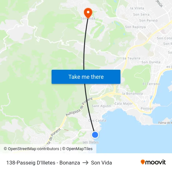 138-Passeig D'Illetes - Bonanza to Son Vida map