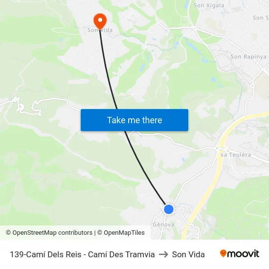 139-Camí Dels Reis - Camí Des Tramvia to Son Vida map
