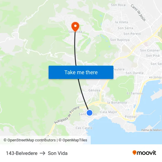 143-Belvedere to Son Vida map