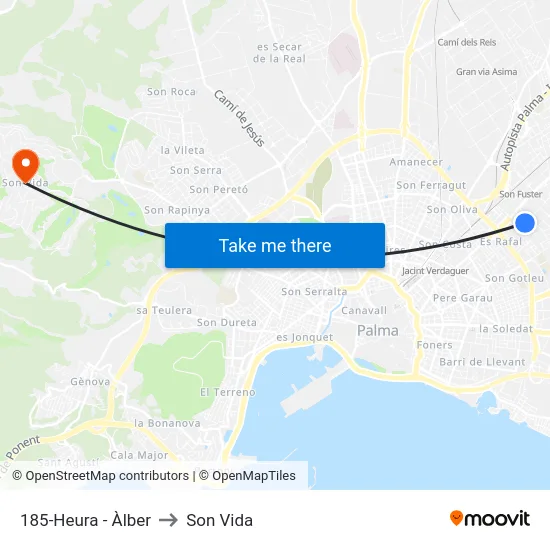 185-Heura - Àlber to Son Vida map