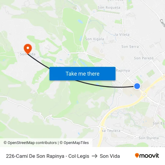 226-Camí De Son Rapinya - Col·Legis to Son Vida map