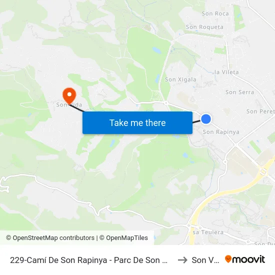 229-Camí De Son Rapinya - Parc De Son Muntaner to Son Vida map