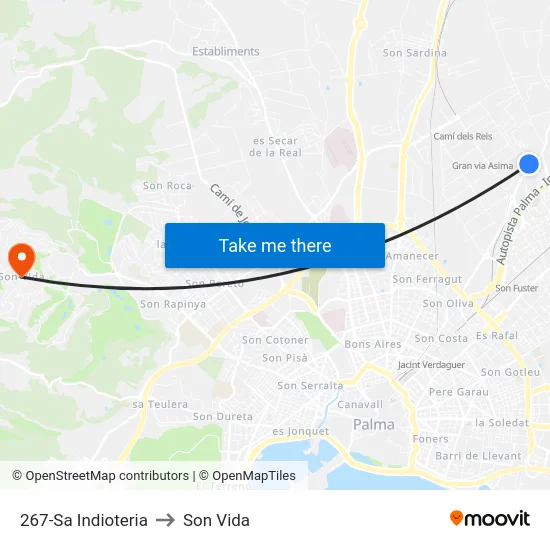 267-Sa Indioteria to Son Vida map