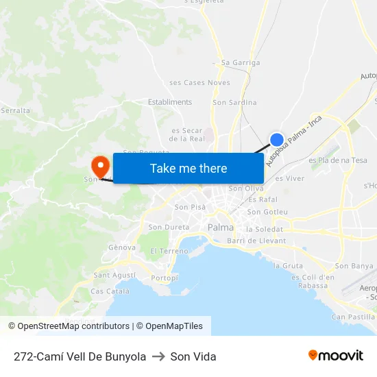 272-Camí Vell De Bunyola to Son Vida map