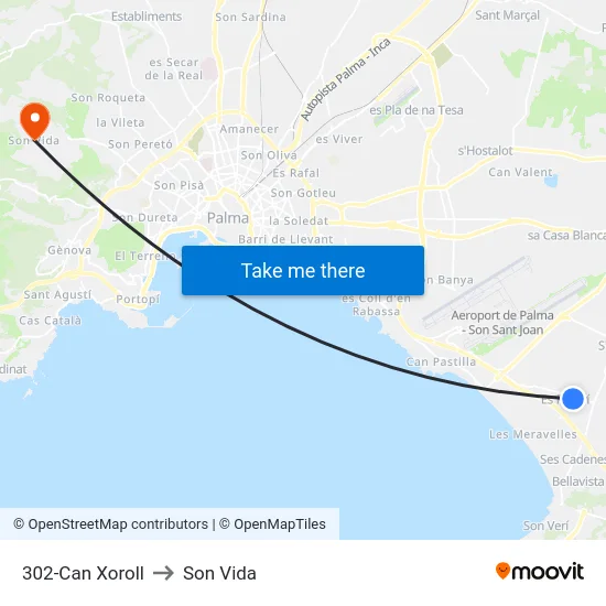 302-Can Xoroll to Son Vida map