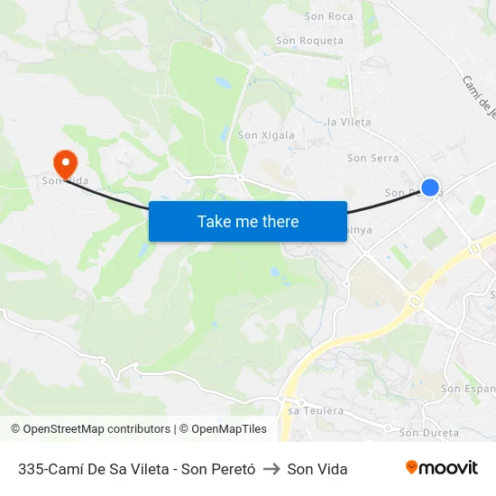 335-Camí De Sa Vileta - Son Peretó to Son Vida map