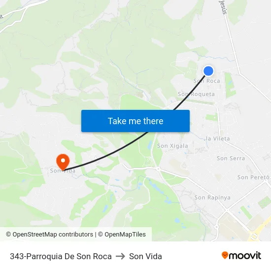 343-Parroquia De Son Roca to Son Vida map