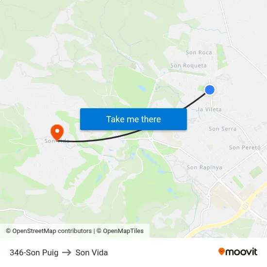 346-Son Puig to Son Vida map