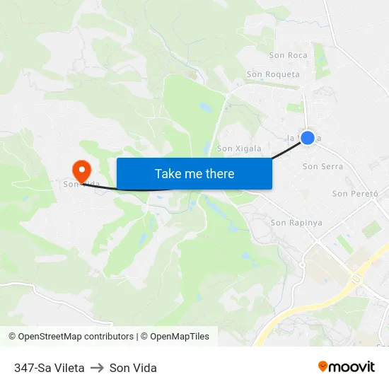 347-Sa Vileta to Son Vida map