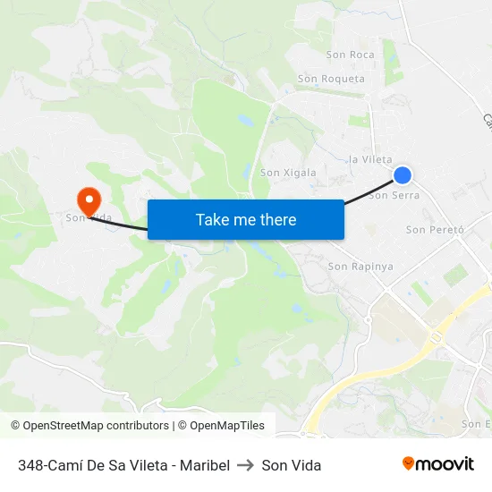 348-Camí De Sa Vileta - Maribel to Son Vida map