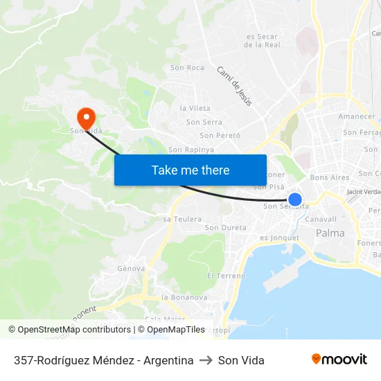 357-Rodríguez Méndez - Argentina to Son Vida map