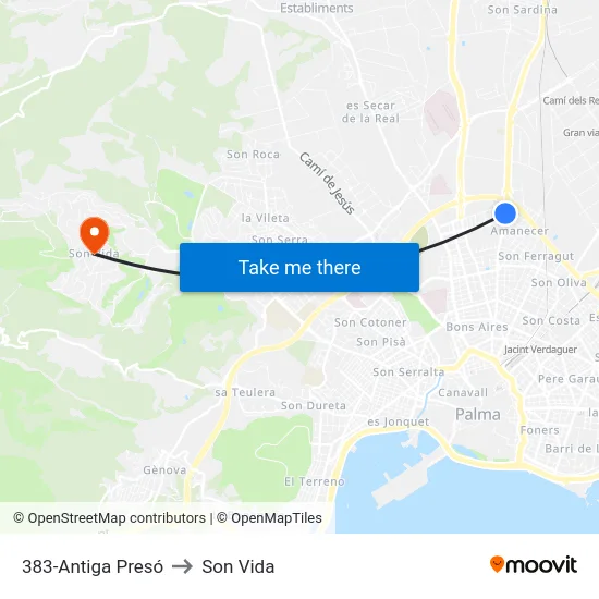 383-Antiga Presó to Son Vida map