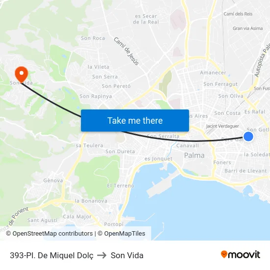 393-Pl. De Miquel Dolç to Son Vida map