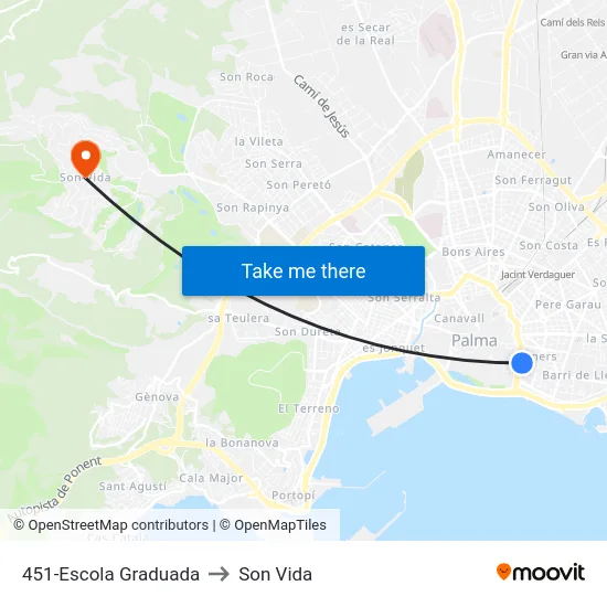 451-Escola Graduada to Son Vida map