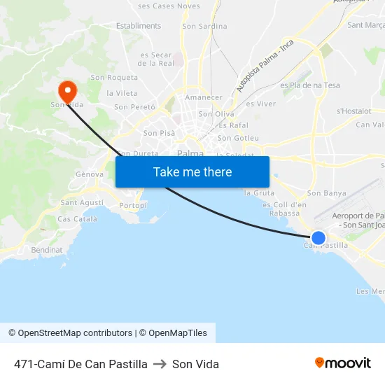471-Camí De Can Pastilla to Son Vida map