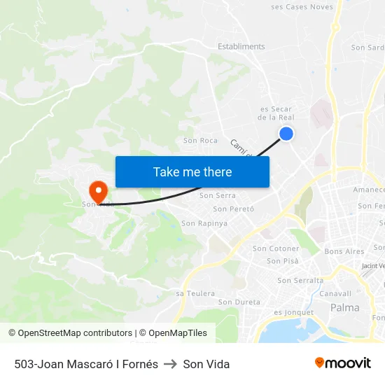 503-Joan Mascaró I Fornés to Son Vida map