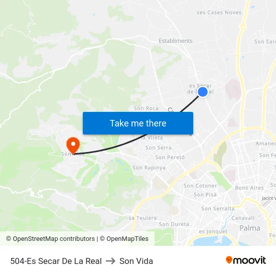 504-Es Secar De La Real to Son Vida map