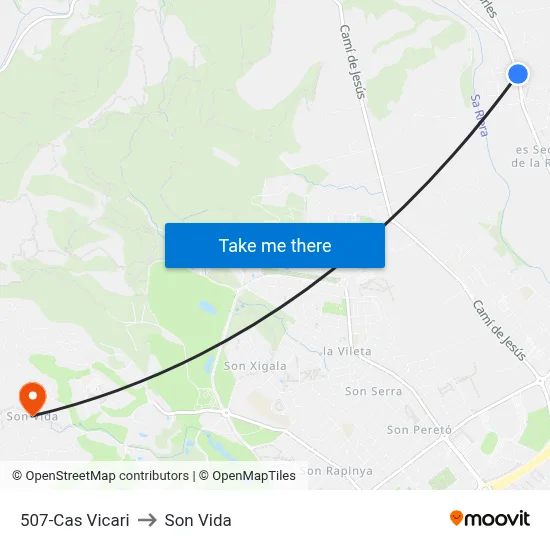 507-Cas Vicari to Son Vida map