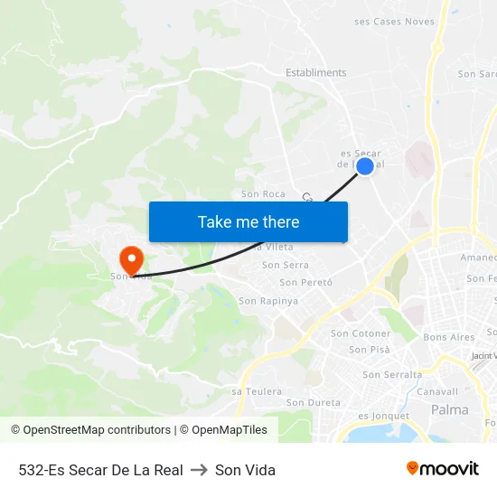 532-Es Secar De La Real to Son Vida map