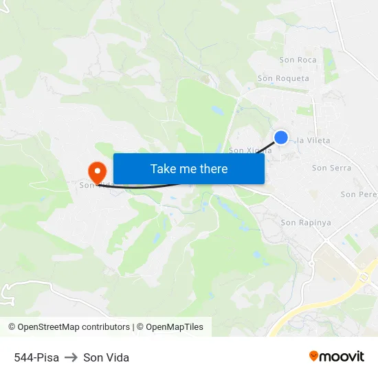 544-Pisa to Son Vida map