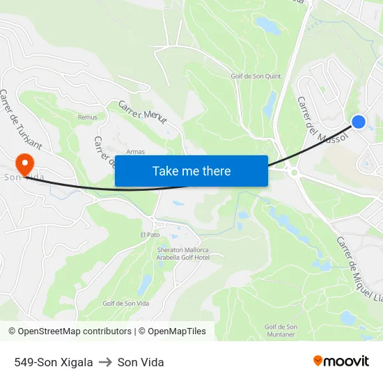 549-Son Xigala to Son Vida map