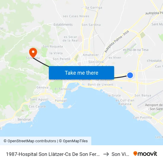 1987-Hospital Son Llàtzer-Cs De Son Ferriol to Son Vida map