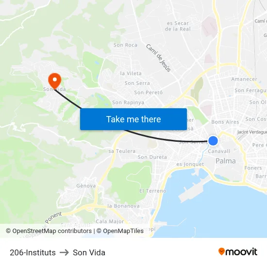 206-Instituts to Son Vida map