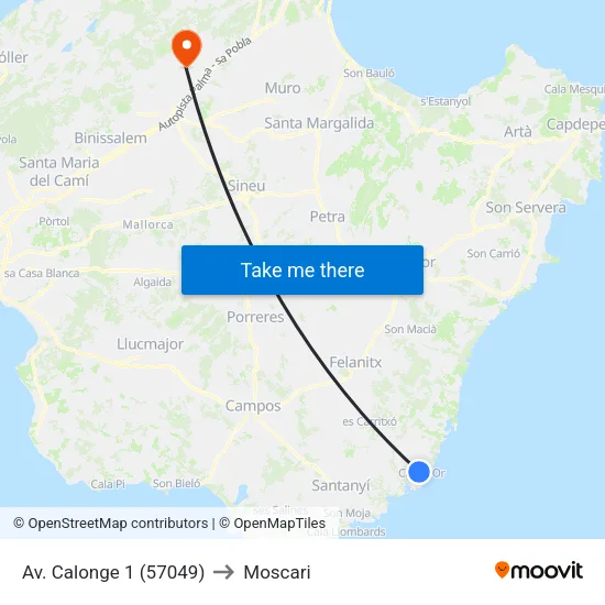 Av. Calonge 1 (57049) to Moscari map