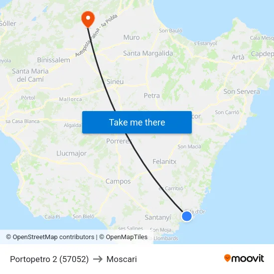 Portopetro 2 (57052) to Moscari map