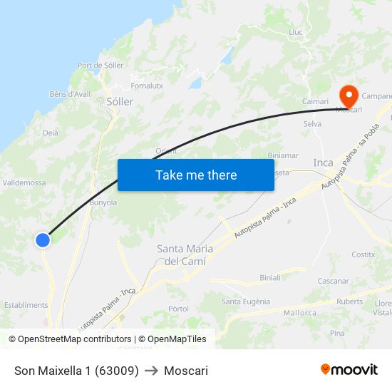 Son Maixella 1 (63009) to Moscari map