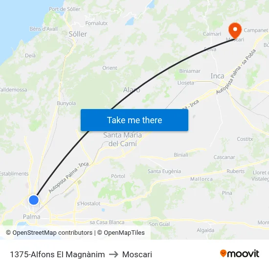 1375-Alfons El Magnànim to Moscari map