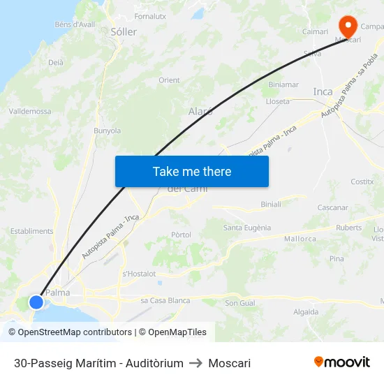 30-Passeig Marítim - Auditòrium to Moscari map