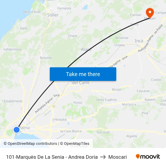 101-Marquès De La Senia - Andrea Doria to Moscari map